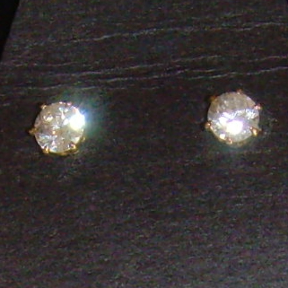 House of Nikolas Gold-Tone and Cubic Zirconia Stud Earrings